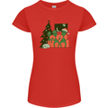Alien Family Christmas Xmas Womens Petite Cut T-Shirt Red