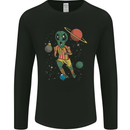 Alien Football Player Space Planets Soccer Mens Long Sleeve T-Shirt Black