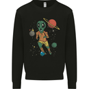 Alien Football Player Space Planets Soccer Mens Sweatshirt Jumper Black