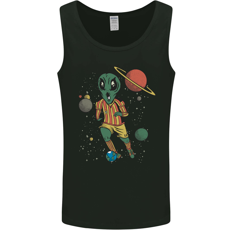 Alien Football Player Space Planets Soccer Mens Vest Tank Top Black