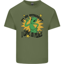 Alien Introvert I Come in Peace Funny UFO Mens Cotton T-Shirt Tee Top Military Green