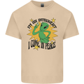 Alien Introvert I Come in Peace Funny UFO Mens Cotton T-Shirt Tee Top Sand