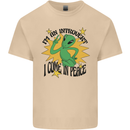 Alien Introvert I Come in Peace Funny UFO Mens Cotton T-Shirt Tee Top Sand