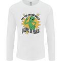 Alien Introvert I Come in Peace Funny UFO Mens Long Sleeve T-Shirt White