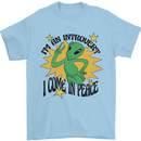 Alien Introvert I Come in Peace Funny UFO Mens T-Shirt 100% Cotton Light Blue