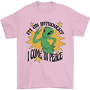 Alien Introvert I Come in Peace Funny UFO Mens T-Shirt 100% Cotton Light Pink