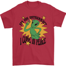 Alien Introvert I Come in Peace Funny UFO Mens T-Shirt 100% Cotton Red