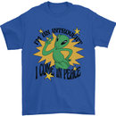 Alien Introvert I Come in Peace Funny UFO Mens T-Shirt 100% Cotton Royal Blue