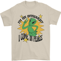 Alien Introvert I Come in Peace Funny UFO Mens T-Shirt 100% Cotton Sand