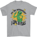 Alien Introvert I Come in Peace Funny UFO Mens T-Shirt 100% Cotton Sports Grey