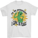 Alien Introvert I Come in Peace Funny UFO Mens T-Shirt 100% Cotton White