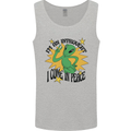 Alien Introvert I Come in Peace Funny UFO Mens Vest Tank Top Sports Grey