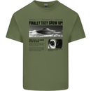 Alien News Article UFO Mens Cotton T-Shirt Tee Top Military Green