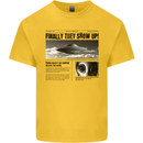 Alien News Article UFO Mens Cotton T-Shirt Tee Top Yellow
