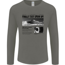 Alien News Article UFO Mens Long Sleeve T-Shirt Charcoal