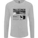 Alien News Article UFO Mens Long Sleeve T-Shirt Sports Grey