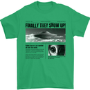 Alien News Article UFO Mens T-Shirt 100% Cotton Irish Green
