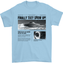 Alien News Article UFO Mens T-Shirt 100% Cotton Light Blue