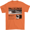 Alien News Article UFO Mens T-Shirt 100% Cotton Orange