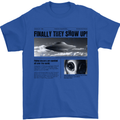 Alien News Article UFO Mens T-Shirt 100% Cotton Royal Blue