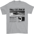 Alien News Article UFO Mens T-Shirt 100% Cotton Sports Grey