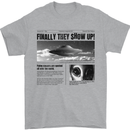 Alien News Article UFO Mens T-Shirt 100% Cotton Sports Grey