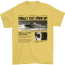 Alien News Article UFO Mens T-Shirt 100% Cotton Yellow