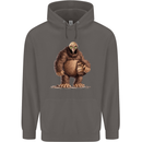Alien in a Bigfoot Fancy Dress Outfit Ape Gorilla Mens 80% Cotton Hoodie Charcoal