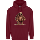 Alien in a Bigfoot Fancy Dress Outfit Ape Gorilla Mens 80% Cotton Hoodie Maroon