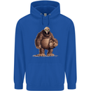 Alien in a Bigfoot Fancy Dress Outfit Ape Gorilla Mens 80% Cotton Hoodie Royal Blue