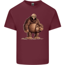 Alien in a Bigfoot Fancy Dress Outfit Ape Gorilla Mens Cotton T-Shirt Tee Top Maroon