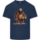 Alien in a Bigfoot Fancy Dress Outfit Ape Gorilla Mens Cotton T-Shirt Tee Top Navy Blue