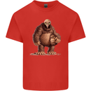 Alien in a Bigfoot Fancy Dress Outfit Ape Gorilla Mens Cotton T-Shirt Tee Top Red