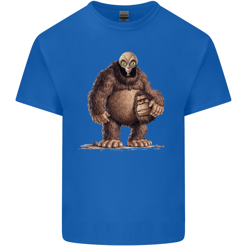 Alien in a Bigfoot Fancy Dress Outfit Ape Gorilla Mens Cotton T-Shirt Tee Top Royal Blue