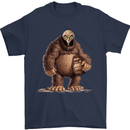 Alien in a Bigfoot Fancy Dress Outfit Ape Gorilla Mens T-Shirt 100% Cotton Navy Blue