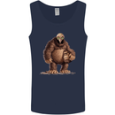 Alien in a Bigfoot Fancy Dress Outfit Ape Gorilla Mens Vest Tank Top Navy Blue