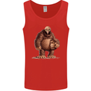 Alien in a Bigfoot Fancy Dress Outfit Ape Gorilla Mens Vest Tank Top Red