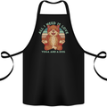 All I Need is Love Yoga and a Dog Funny Cotton Apron 100% Organic Black