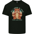 All I Need is Love Yoga and a Dog Funny Kids T-Shirt Childrens Black