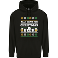 All I Want for Christmas Beer Funny Alcohol Xmas Childrens Kids Hoodie Black