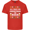 All I Want for Christmas Beer Funny Alcohol Xmas Kids T-Shirt Childrens Red