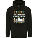 All I Want for Christmas Beer Funny Alcohol Xmas Mens 80% Cotton Hoodie Black