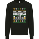 All I Want for Christmas Beer Funny Alcohol Xmas Mens Sweatshirt Jumper Black