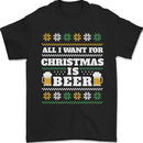 All I Want for Christmas Beer Funny Alcohol Xmas Mens T-Shirt 100% Cotton Black