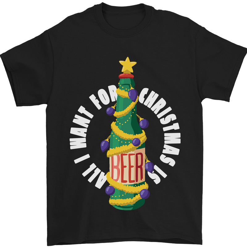 a black t - shirt with a christmas tree on it