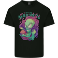 All Mad Here Alien Magic Mushrooms Mens Cotton T-Shirt Tee Top Black