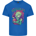 All Mad Here Alien Magic Mushrooms Mens Cotton T-Shirt Tee Top Royal Blue