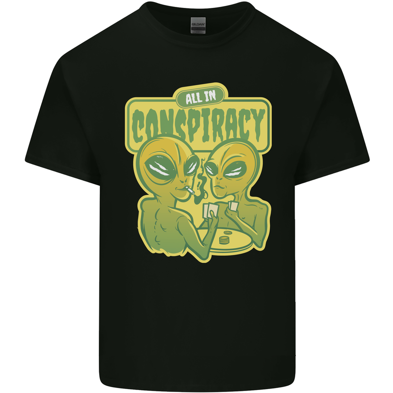 All in Conspiracy Funny Alien Poker Card Game Kids T-Shirt Childrens Black