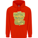 All in Conspiracy Funny Alien Poker Card Game Mens 80% Cotton Hoodie Bright Red