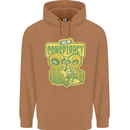 All in Conspiracy Funny Alien Poker Card Game Mens 80% Cotton Hoodie Caramel Latte